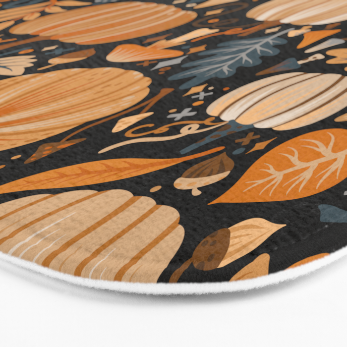 Pumpkin Confetti - Orange on Charcoal Bath Mat Gallery Image 3