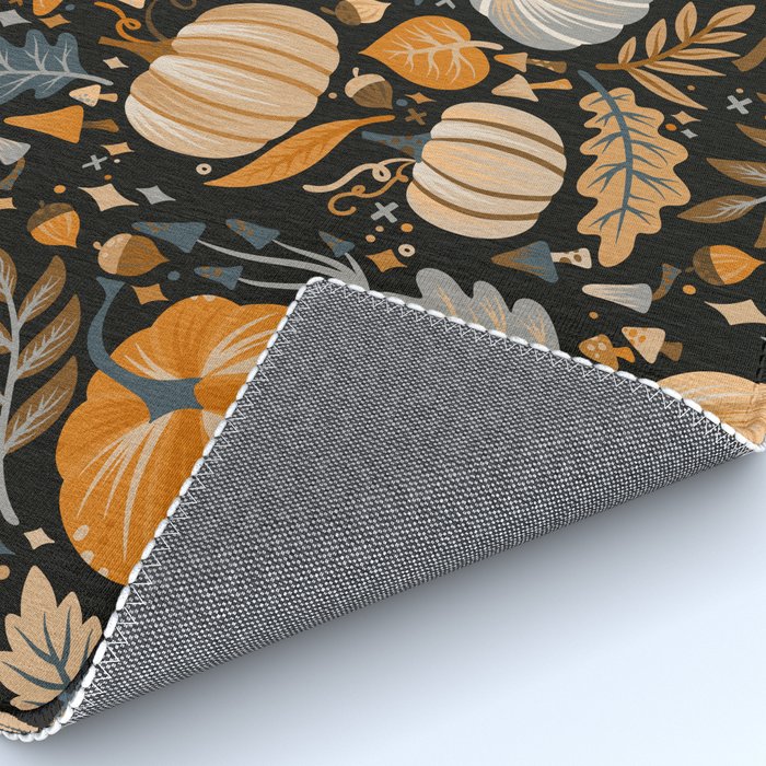 Pumpkin Confetti - Orange on Charcoal Rug Gallery Image 4