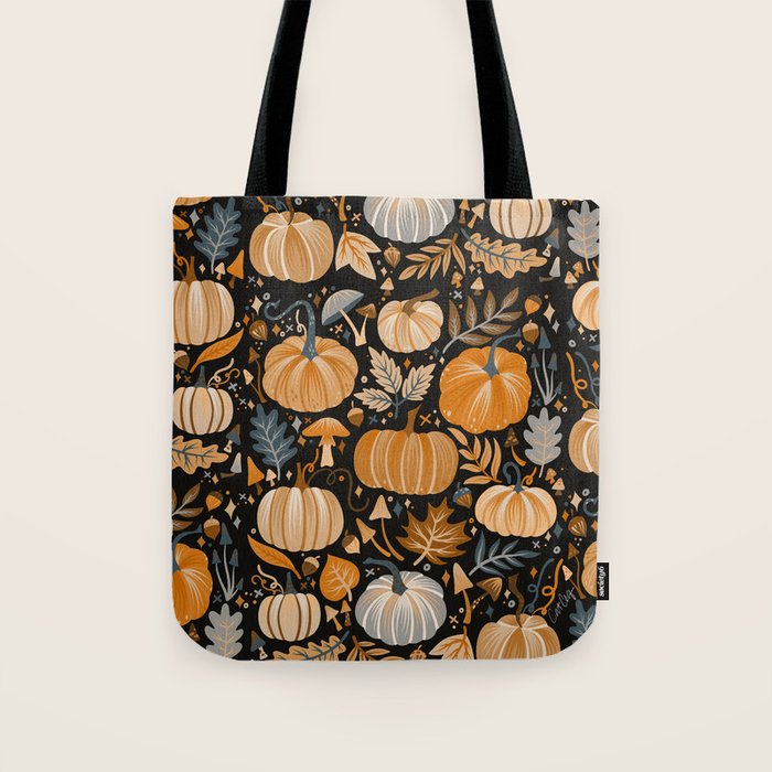 Pumpkin Confetti - Orange on Charcoal Tote Bag Gallery Image 1