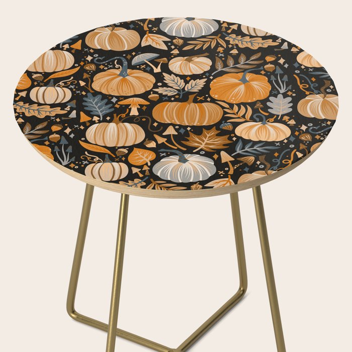 Pumpkin Confetti - Orange on Charcoal Side Table Gallery Image 2