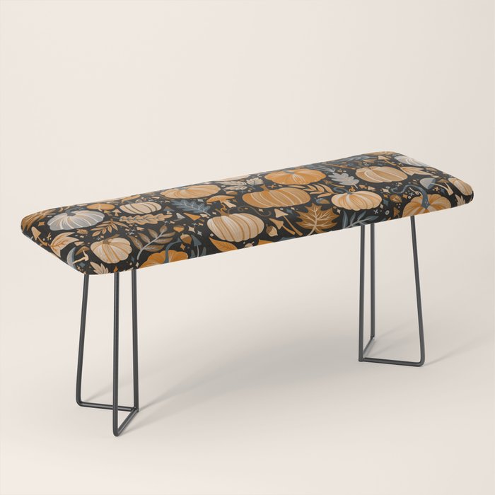 Pumpkin Confetti - Orange on Charcoal Bench Gallery Image 1