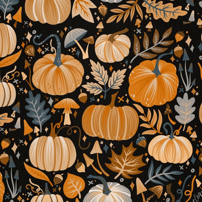 Pumpkin Confetti - Orange on Charcoal Coffee Mug Gallery Image 2