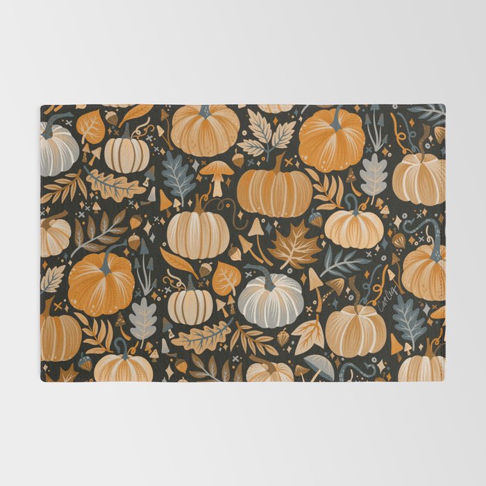 Pumpkin Confetti - Orange on Charcoal Rug Gallery Image 2