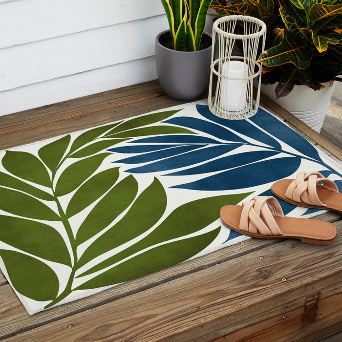 Deep Woods Botanical Painting Outdoor Rug Gallery Image 2