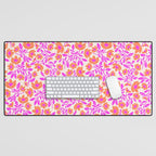 Tropical Blooms Pattern - Pink and Orange Desk Mat Gallery Image 1