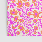 Tropical Blooms Pattern - Pink and Orange Poster Gallery Image 3