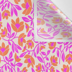 Tropical Blooms Pattern - Pink and Orange Wall Tapestry Gallery Image 3