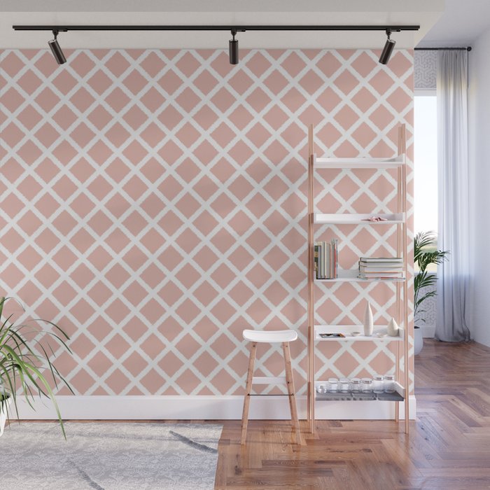 Crisscross (Pink) Wall Mural Gallery Image 1