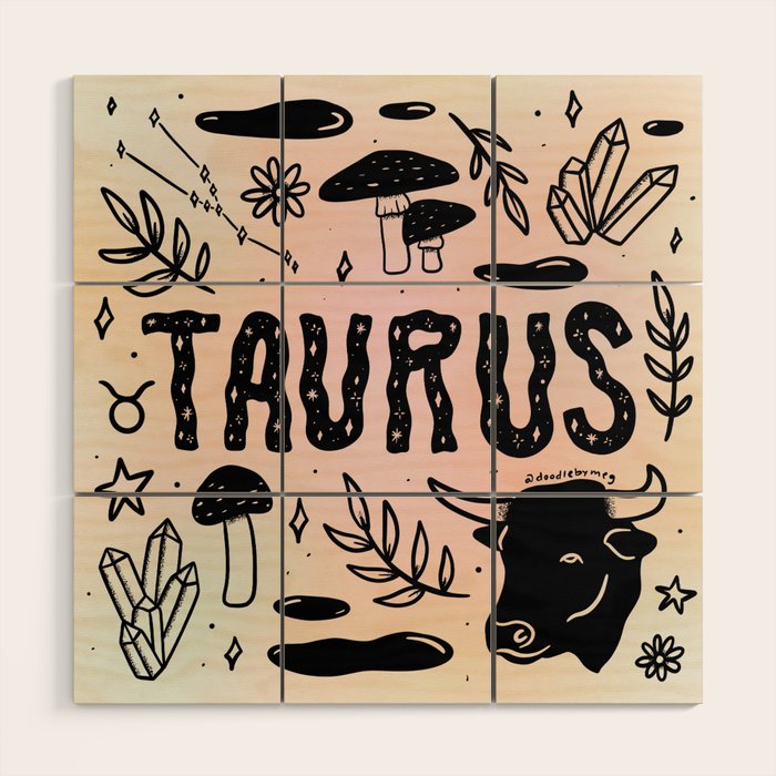 Celestial Taurus Wood Wall Art Gallery Image 1