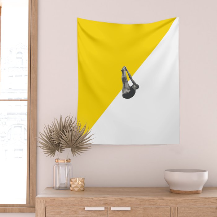 Diver (yellow) Wall Tapestry Gallery Image 2