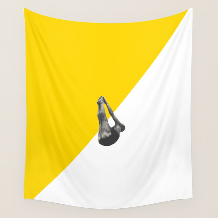 Diver (yellow) Wall Tapestry Gallery Image 1
