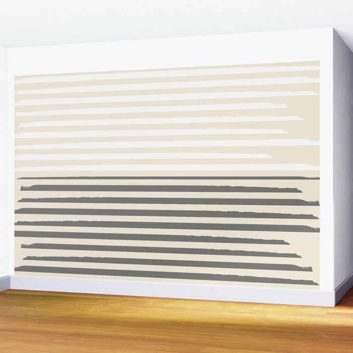 Linear Harmony - Pastel Brush Line  Wall Mural Gallery Image 2