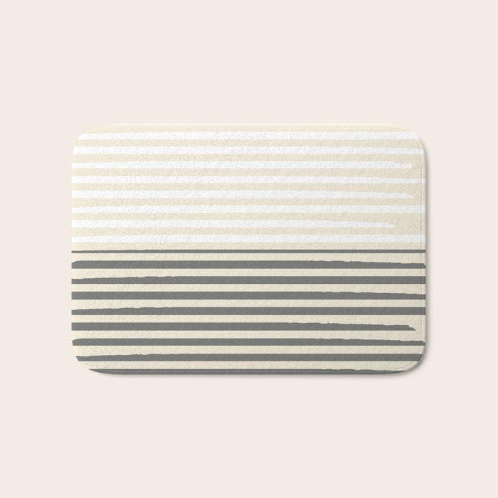 Linear Harmony - Pastel Brush Line  Bath Mat Gallery Image 1