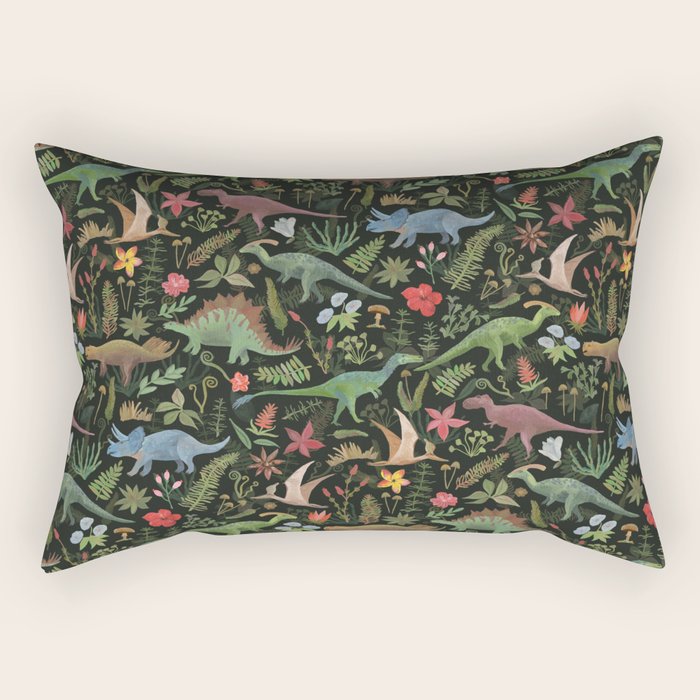 Dinosaur Jungle Rectangular Pillow