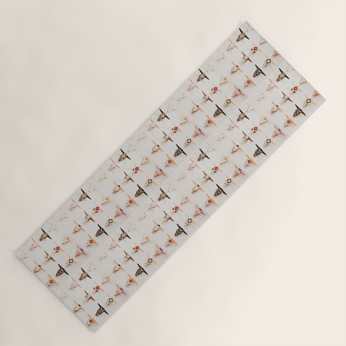 Bull Skulls - Mexican Folk Art Yoga Mat Gallery Image 1