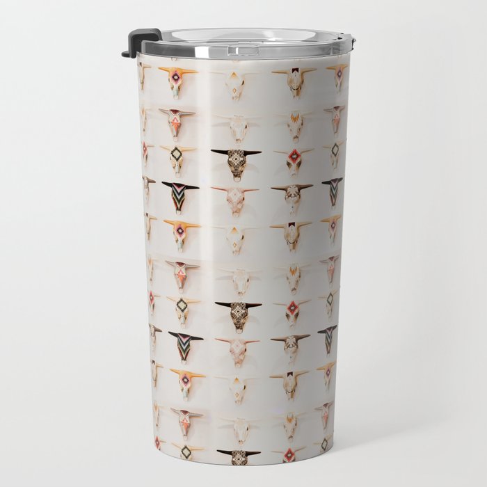 Bull Skulls - Mexican Folk Art Travel Mug Gallery Image 3
