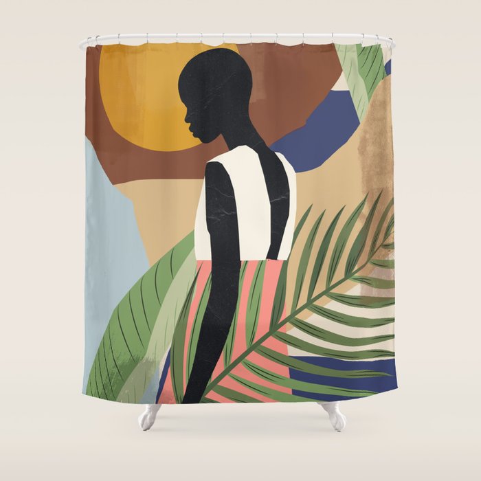 Tropical Girl 2 Shower Curtain Gallery Image 1