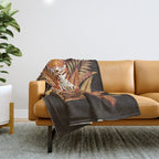 Autumn Jungle Tiger Throw Blanket Gallery Image 1