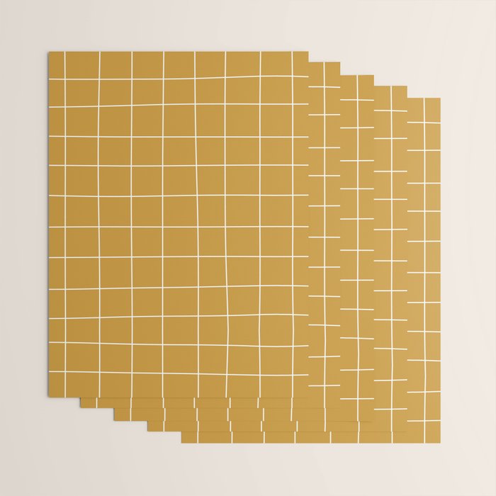 Hand Drawn Grid Golden Wrapping Paper Gallery Image 3