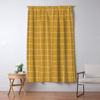 Hand Drawn Grid Golden Window Curtain Gallery Image 5