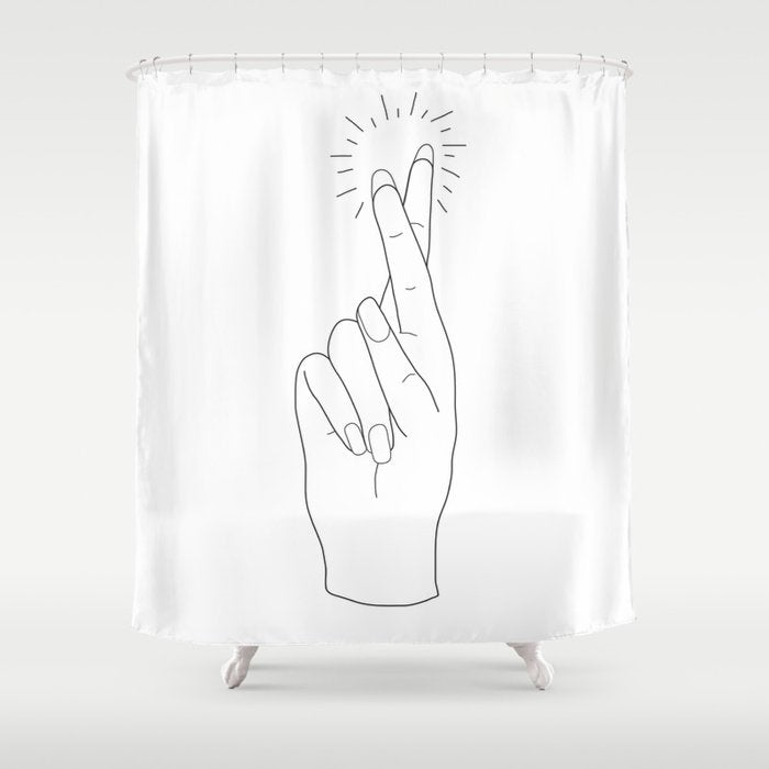 Fingers Crossed Shower Curtain Gallery Image 1