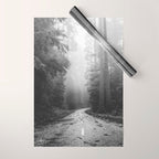 Redwood Forest Adventure Black and White - Nature Photography Wrapping Paper Gallery Image 1