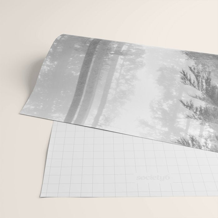 Redwood Forest Adventure Black and White - Nature Photography Wrapping Paper Gallery Image 2