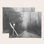Redwood Forest Adventure Black and White - Nature Photography Placemat Gallery Image 1