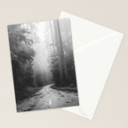 Redwood Forest Adventure Black and White - Nature Photography Stationery Card Gallery Image 2