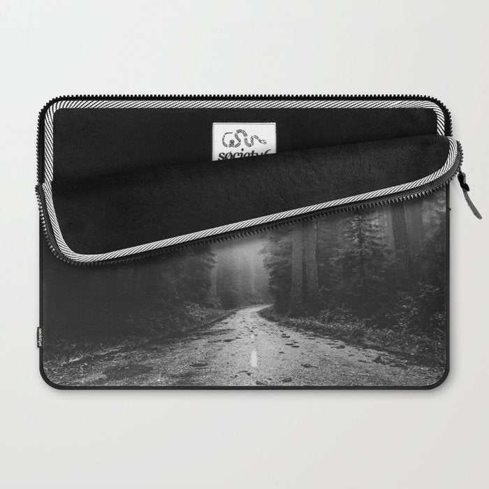 Redwood Forest Adventure Black and White - Nature Photography Laptop Sleeve Gallery Image 2