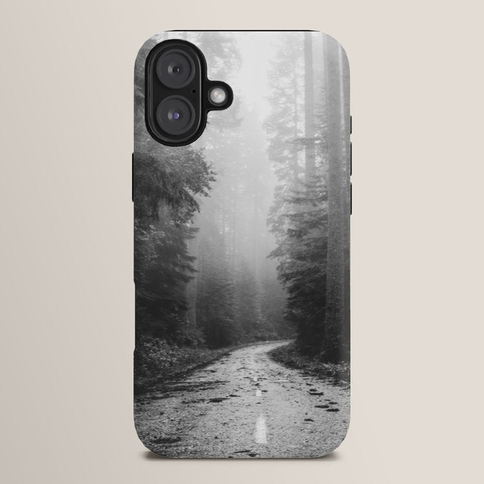 Redwood Forest Adventure Black and White - Nature Photography iPhone Case Gallery Image 14