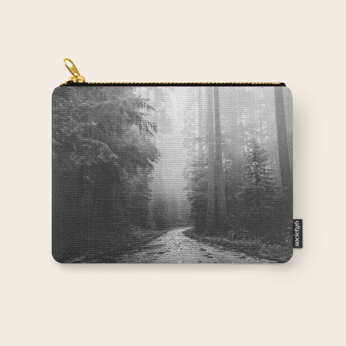 Redwood Forest Adventure Black and White - Nature Photography Carry All Pouch Gallery Image 1