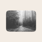 Redwood Forest Adventure Black and White - Nature Photography Bath Mat Gallery Image 1