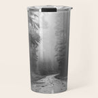 Redwood Forest Adventure Black and White - Nature Photography Travel Mug Gallery Image 1