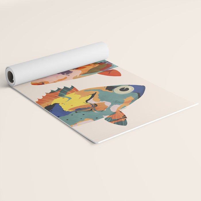 Fish collage Yoga Mat Gallery Image 2
