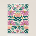 Pretty Floral - Lilac, Turquoise, Pink Stationery Card Gallery Image 2