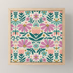 Pretty Floral - Lilac, Turquoise, Pink Mini Art Print Gallery Image 1