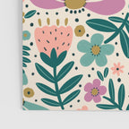 Pretty Floral - Lilac, Turquoise, Pink Poster Gallery Image 3