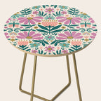 Pretty Floral - Lilac, Turquoise, Pink Side Table Gallery Image 2