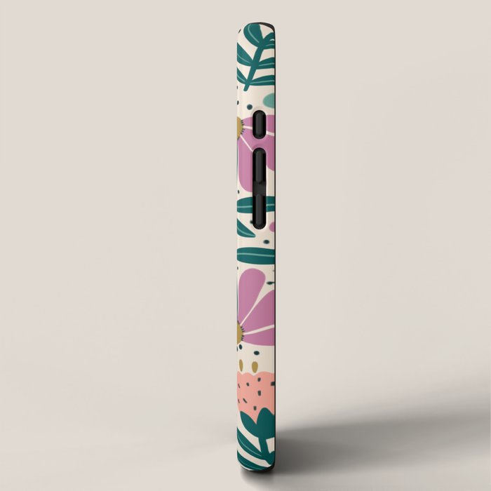 Pretty Floral - Lilac, Turquoise, Pink iPhone Case Gallery Image 2