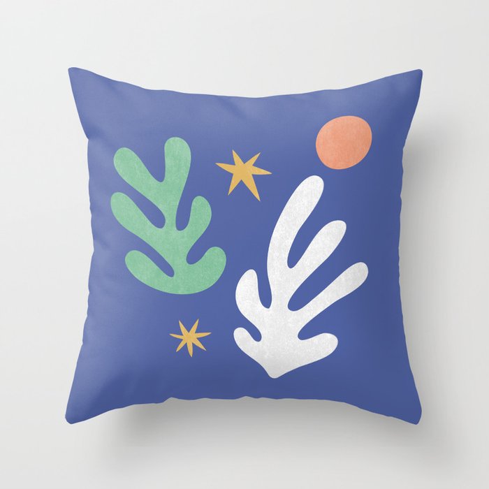 Inspired by Matisse - Seagrass and Sun 1-2  Throw Pillow Gallery Image 1