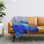 ocean blue abstract waterworld Throw Blanket Gallery Image 1