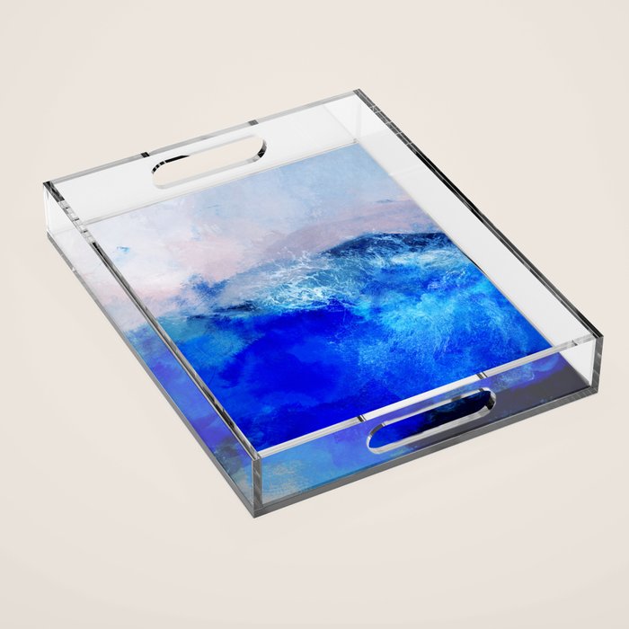 ocean blue abstract waterworld Acrylic Tray Gallery Image 1