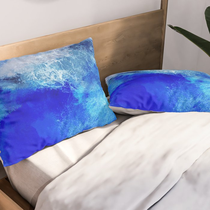 ocean blue abstract waterworld Pillow Sham Gallery Image 2