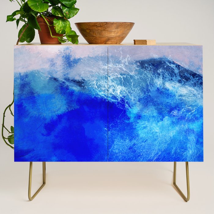 ocean blue abstract waterworld Credenza Gallery Image 1