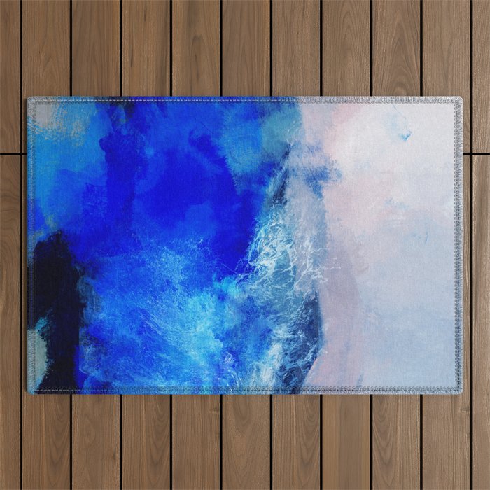 ocean blue abstract waterworld Outdoor Rug Gallery Image 1