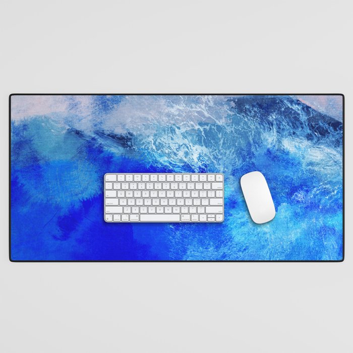 ocean blue abstract waterworld Desk Mat Gallery Image 1