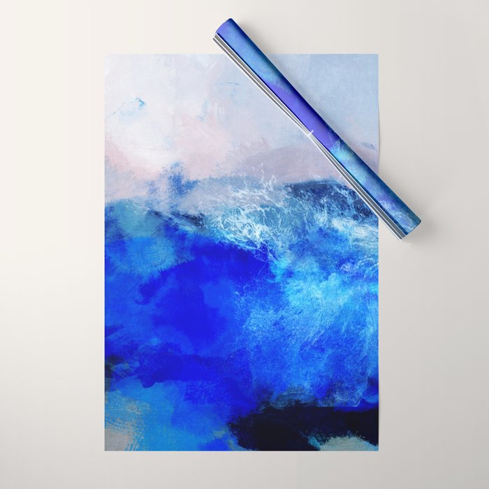 ocean blue abstract waterworld Wrapping Paper Gallery Image 1