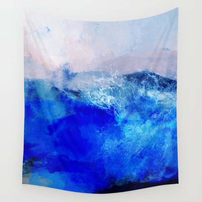 ocean blue abstract waterworld Wall Tapestry Gallery Image 4