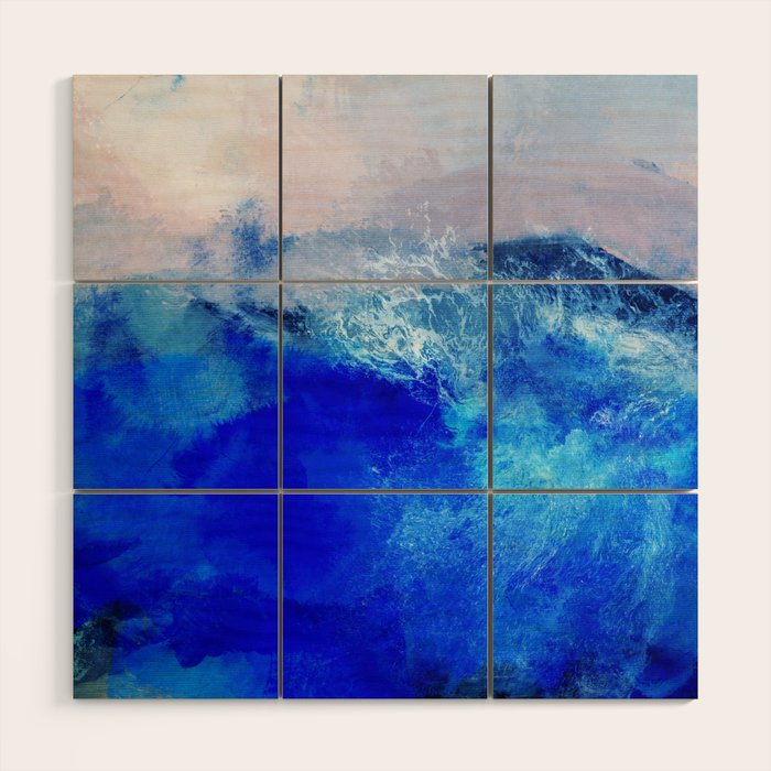 ocean blue abstract waterworld Wood Wall Art Gallery Image 1